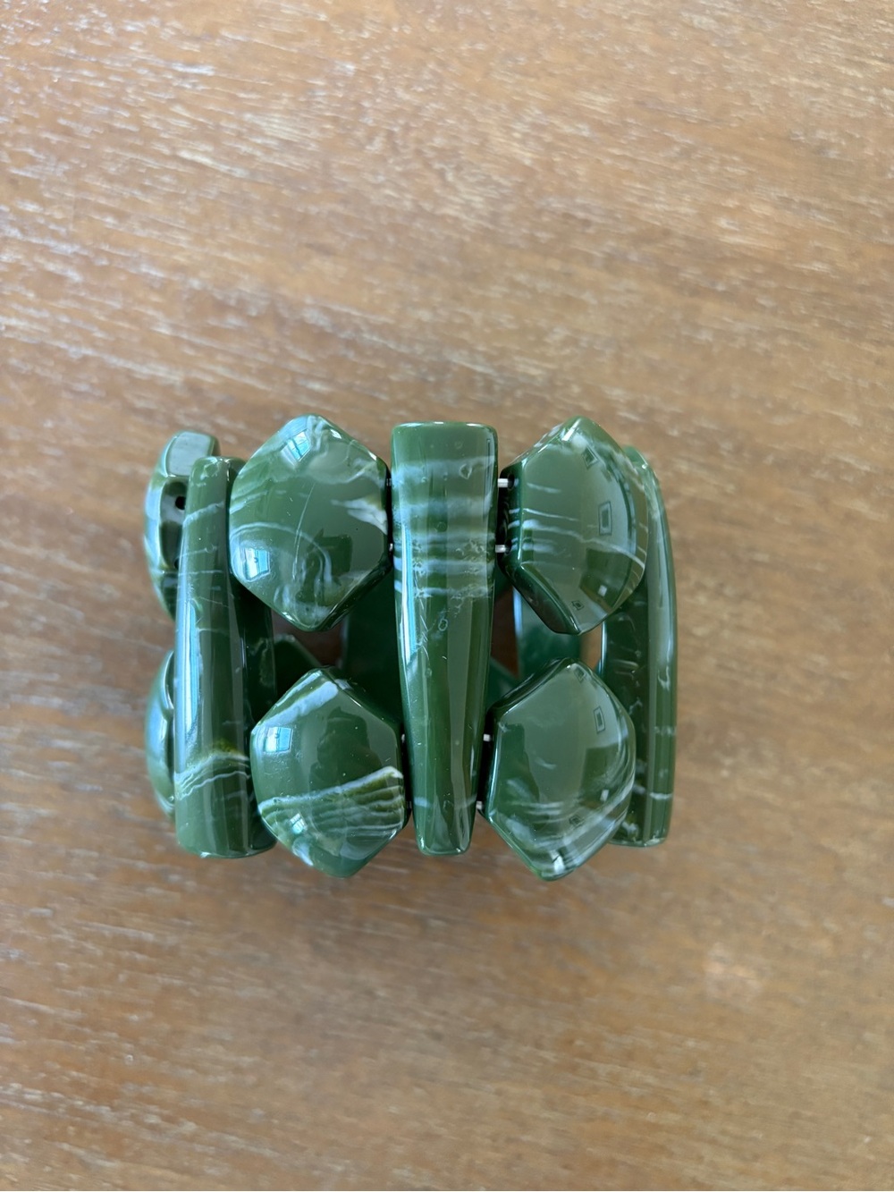 Green Stretch Cuff Bracelet